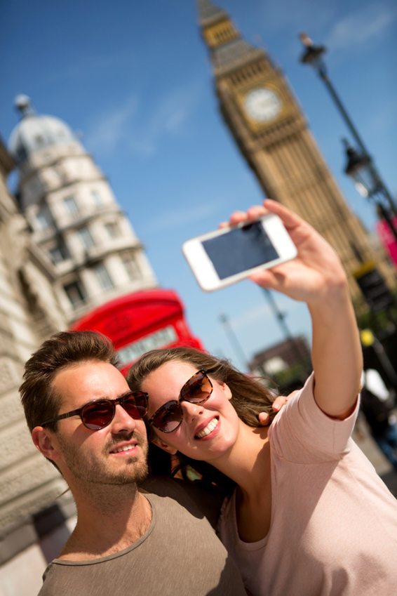 Tourists taking a picture in London
