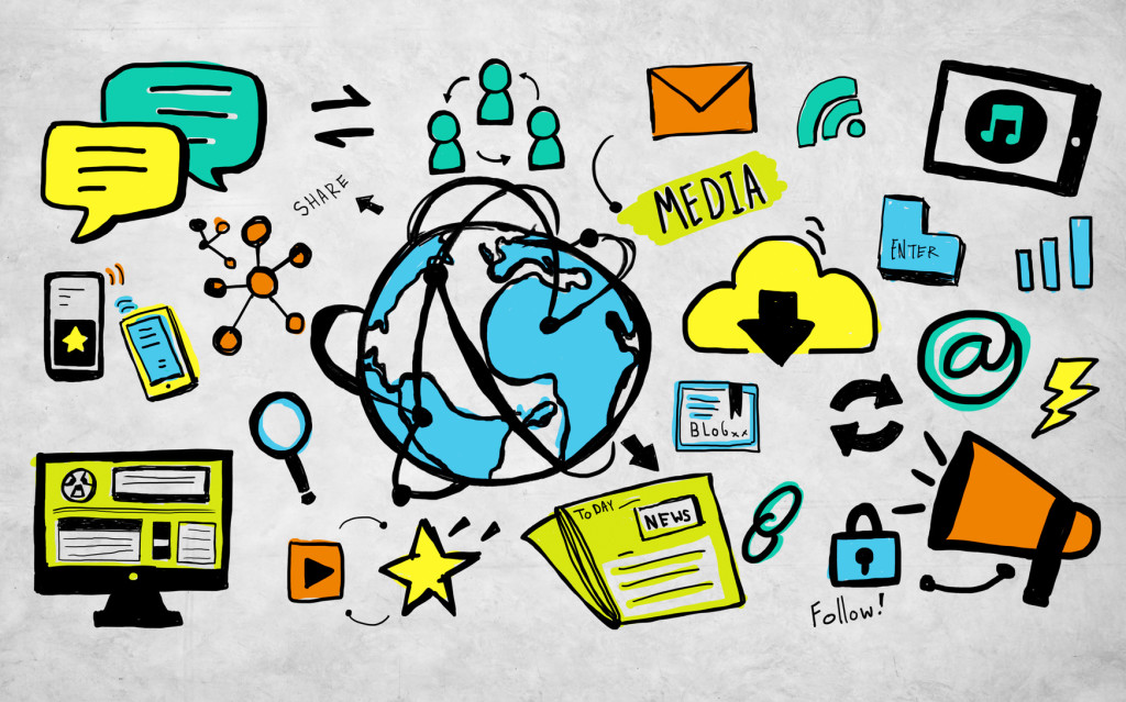 Global Media Technology Network Worldwide Concept
